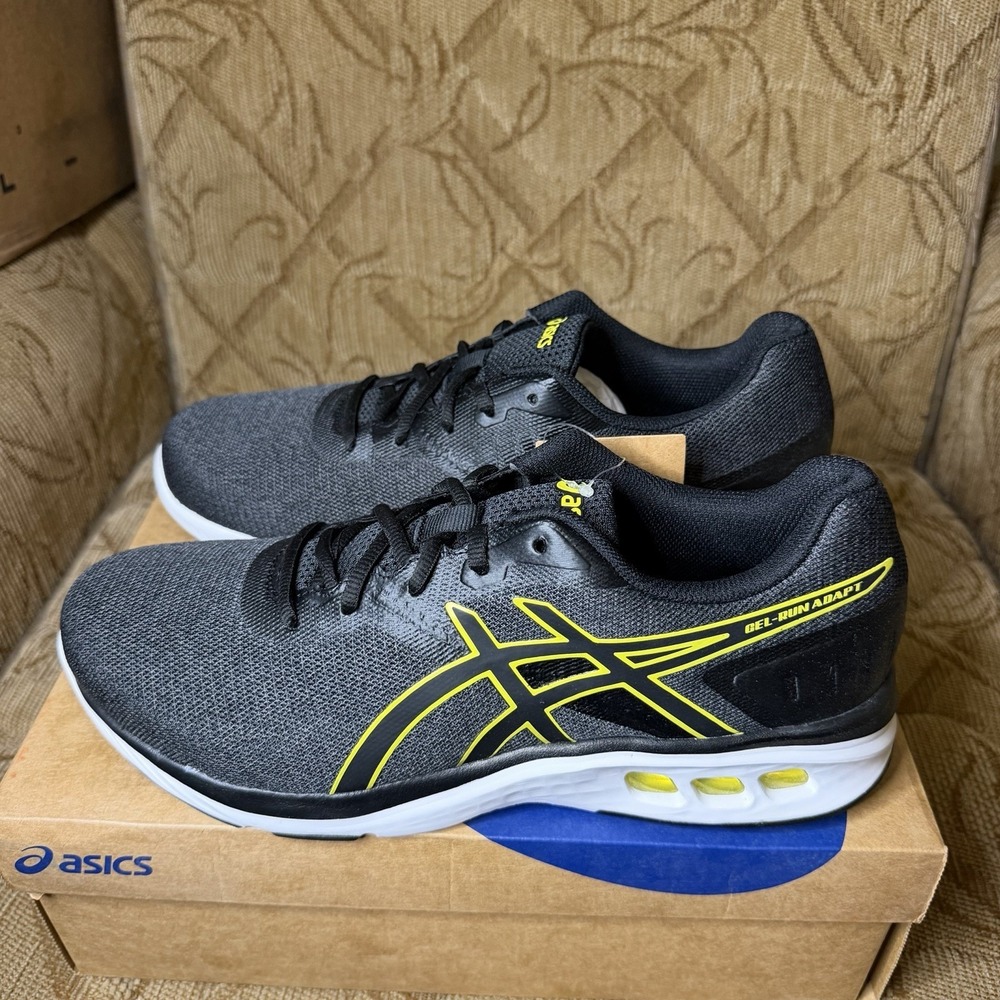 ASICS GEL-RUN ADAPT 1011B786-002 Black Yellow White Men's Size 10 Running Shoes